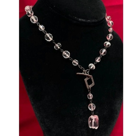 Silpada Retired Sterling Silver Glass Nugget Bead Necklace 32”